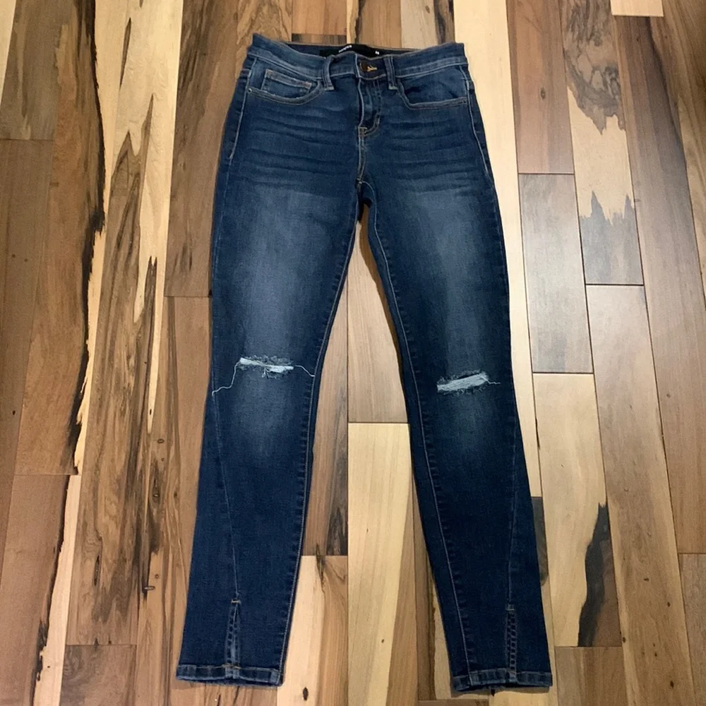 Harper Jeans Size 25 Skinny Distressed Dark Wash - Picture 1 of 8